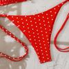 2026 Women's Sexy Polka Dot Backless Lace-up Bikini Swimsuit