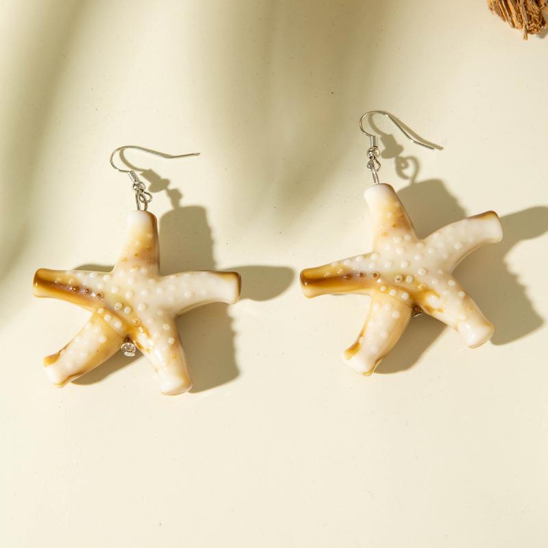 Bohemian Beach Wind Starfish Shell Acrylic Earrings, Summer Ocean Series Earrings Earrings Women
