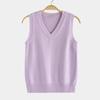 Knitted Uniform Solid Color Vest V-neck Pullover Autumn and Winter Sweater Vest Sweater