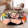Marilyn Monroe Pattern Round Rug, Indoor/Outdoor Mat, for Picnic, Gameroom, Bedroom, Office, Living Room, Home Decor Carpet, Birthday Gift