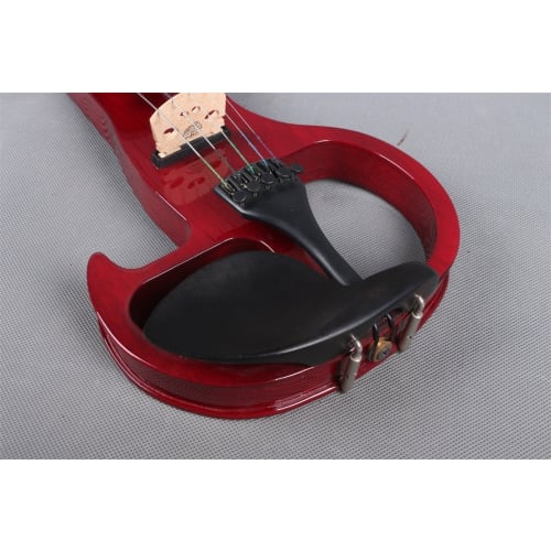 Yinfente Electric Violin, 4/4 Full Size, Silent, Solid Wood, with Case and Bow (Red)
