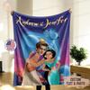 Disney Couple Custom Blanket, Custom Aladdin & Jasmine Blanket With Face, Personalized Blanket For Couple, Ideal Valentine's Day Present