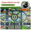 Children's City Traffic Play Mat with Small Alloy Cars - 130x100