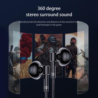 Kabelgebundene Ohrhörer Stereo zu Musik Hohe Surround-Klarheit beim Hören Anrufe 3dB Anrufe Gebogen