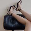 2025 women's new high heels design sense niche temperament socialite French sexy black word with sandals women's summer