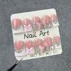 Sweet Kawaii Cat Butterfly Knot Press-On Nails Short Duckbill French Style Ice-Transparent Glitter Acrylic Tips