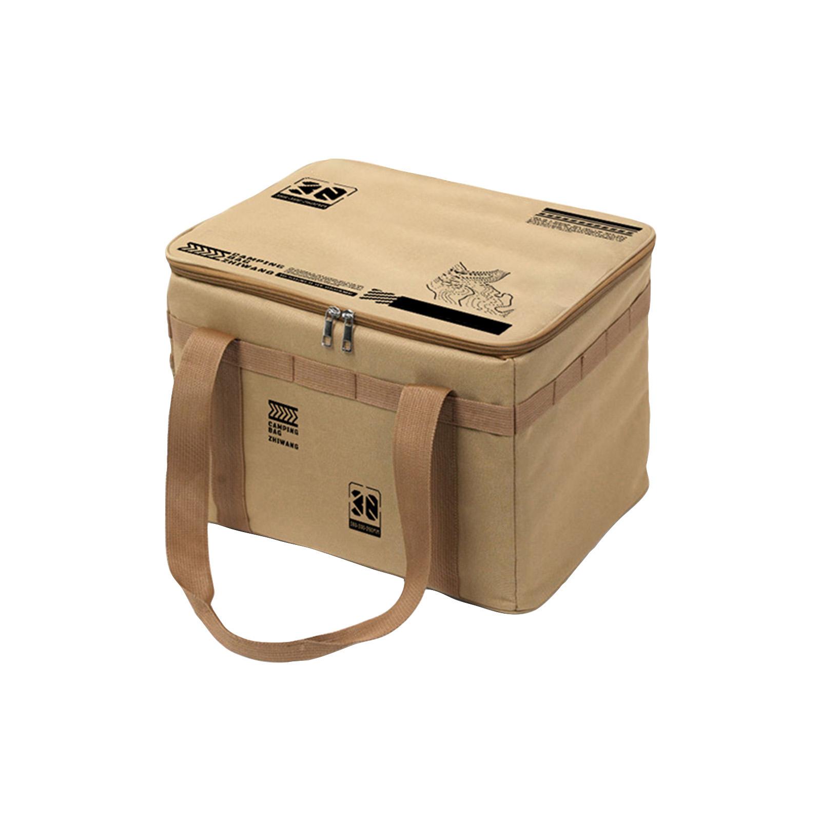 

Picnic Organizer Bag - Large Capacity Storage Bag, Foldable Organizer Carrier For Beach, Hiking & Outdoor Blanket/Utensils One Size хакі