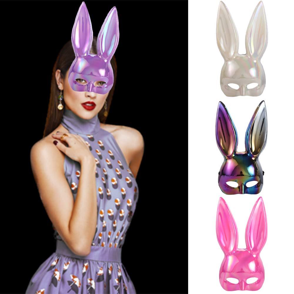 Props Gifts Rabbit Ears Mask Half Face Mask Prom Party Supplies Women Half Mask Party Cosplay Props