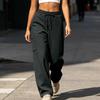 Women's Casual Color Waist Loose Fit Pants with Pockets for Everyday Wear