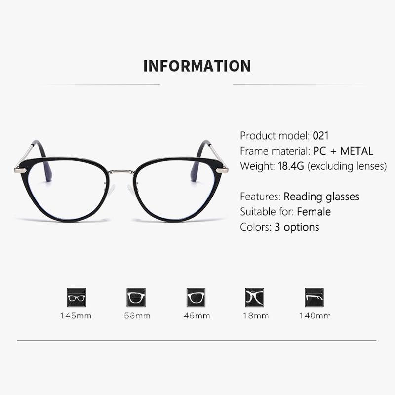 Posensitive Color-changing Cat-eye Prescription Glasses For Der Fashion Style