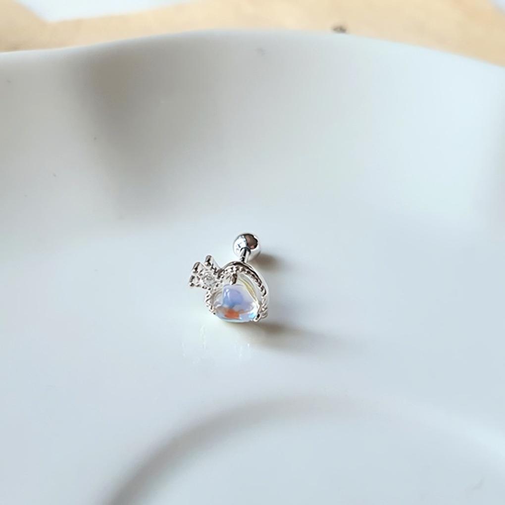 

Women s 925 Silver Heart Opal Piercing Inner Conch Color