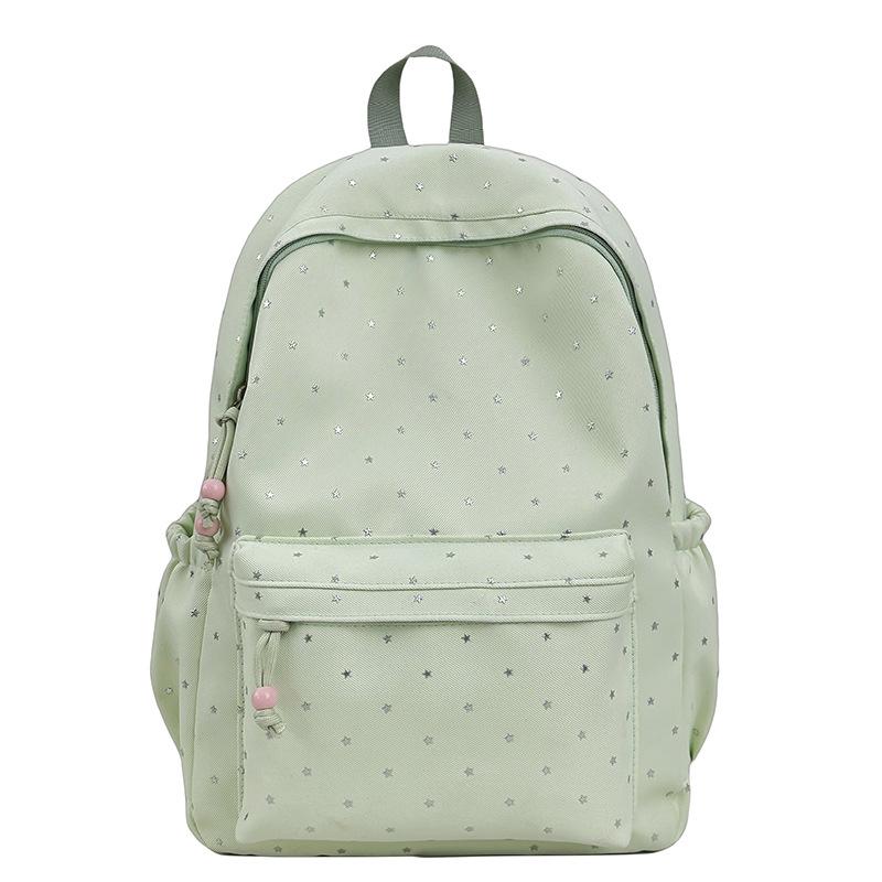 Schoolbag Schoolbag Junior High School Girl Small Fresh Raw Backpack Simple Fashion Polka Dot Bow High Value College Backpack