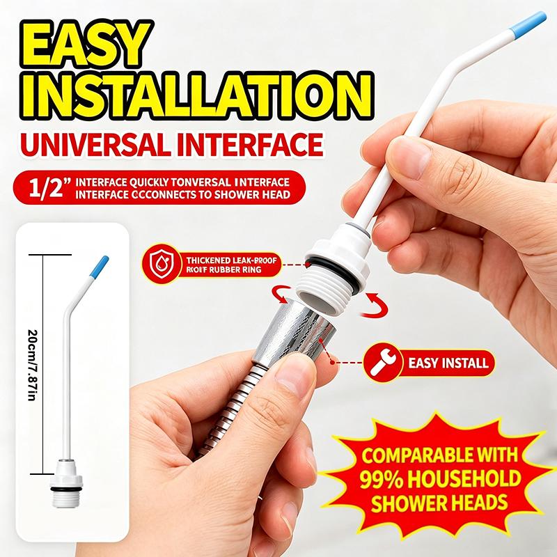 High Pressure Cleaning Nozzle, Elongated Curved Shower Sprayer For Toilet Gap Floor Drain Deep Stain Washing,1/2'' Interface