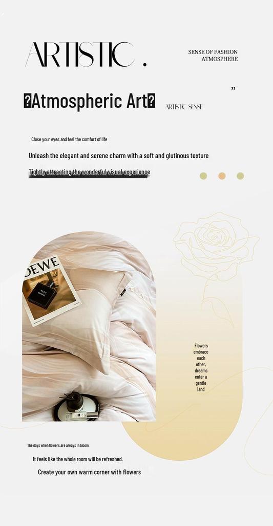 Pure Cotton Fresh Style Bedding Set: Modern Minimalist Duvet Cover, Sheet & Fitted Sheet for Spring/Summer