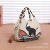 Ethnic style retro literary and artistic portable shoulder crossbody canvas women's light commuting new fabric women's bag cloth bag