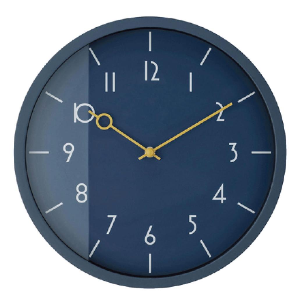 Interform Wall Clock CL-4344NV Veteri Navy/Mustard Yellow Wood W29.5 X H29.5 X D4.5cm