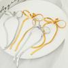 Long Tassel Bow Earrings Titanium Steel Gold-plated Chain Bow Pendant Earrings Niche Design