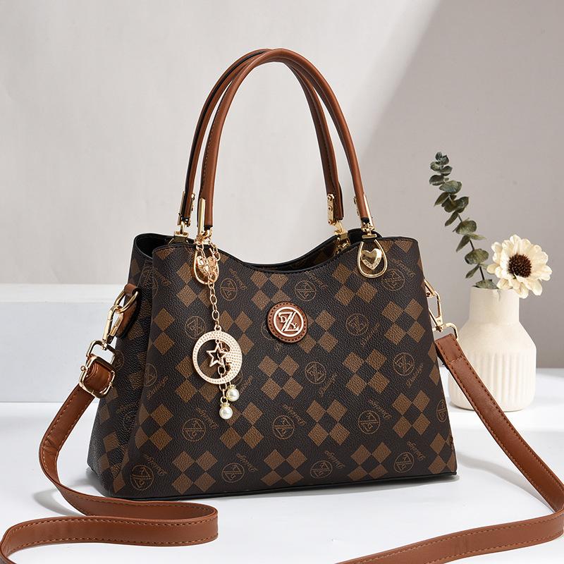 Новая многослойная печатная сумка, модная женская сумка, высококачественная сумка через плечо Sense большой емкости .