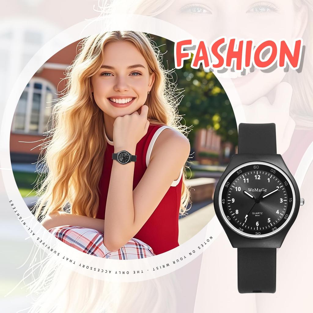 Simple and Cute Silicone Watch for Women: Analog Display, Waterproof, Stylish Quartz Movement, Leisure, Business, Fashion Accessory - Perfect for