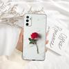 Red Rose Marble Transparent Phone Case for Samsung Galaxy A04 A04S A14 A23 A34 A54 M23 M33 M52 M53