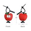 Christmas tree apple keychain creative Christmas New Year cute cartoon PU leather pendant trinkets