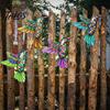Metal Wall Art Decor Hummingbird Decor, Iron Colorful Bird Fence Decoration, Unique Hanging Sculptures Outdoor Sculpture Ornaments for Garden