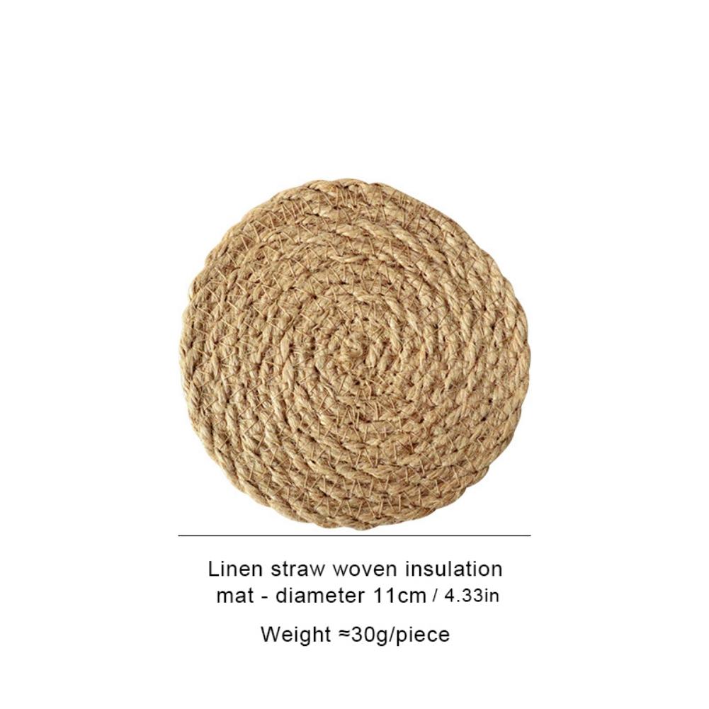 

Ротанговые подставки под тарелки Круглая плетеная подставка 30см Настольная подставка Термостойкая льняная плетеная подставка 11cm