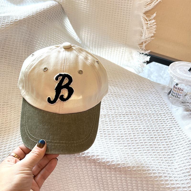 

Children s cap color matching baby spring and autumn sunshade boys and girls versatile baseball cap girls sunscreen hat Children [48-52cm] колір світло кави