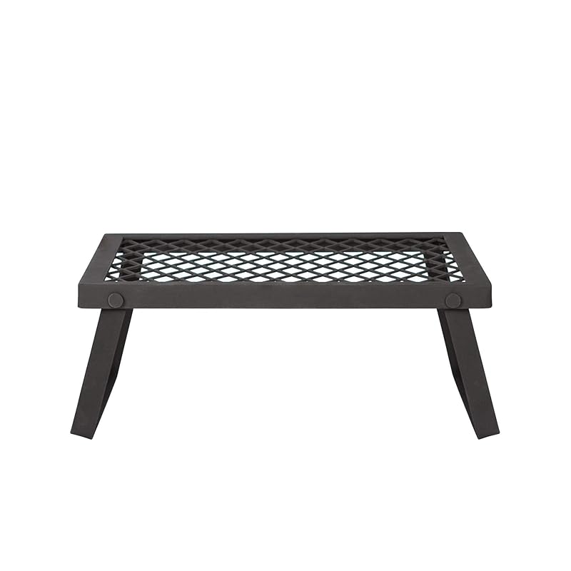 Amazon Basics Charcoal BBQ Stove, Heavy-Duty Folding Campfire Grill, 40cm x 30cm (Medium), Black