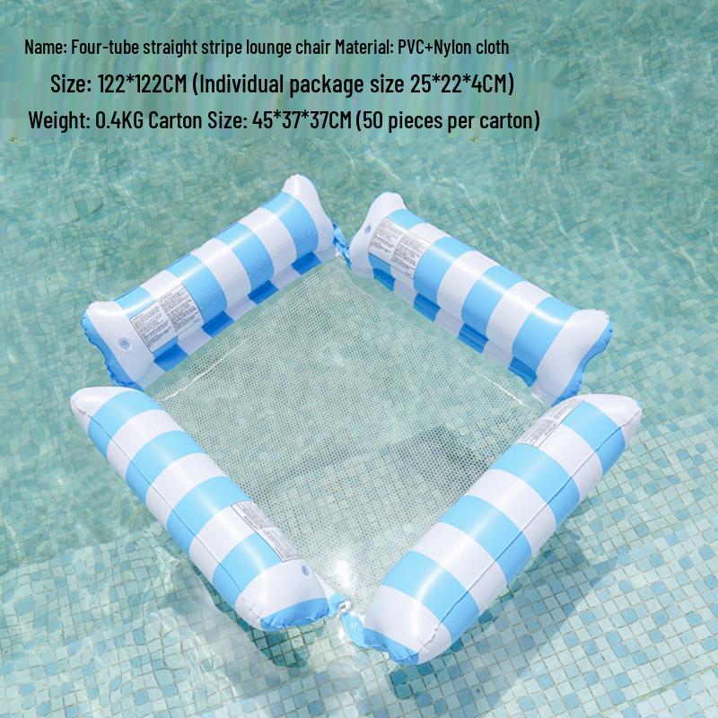 Inflatable Hammock Floating Chair with Backrest - Foldable Summer Pool Party Lounger.