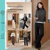 ESE-Y Women's Fleece-Lined High-Waisted Casual Wide-Leg Trousers