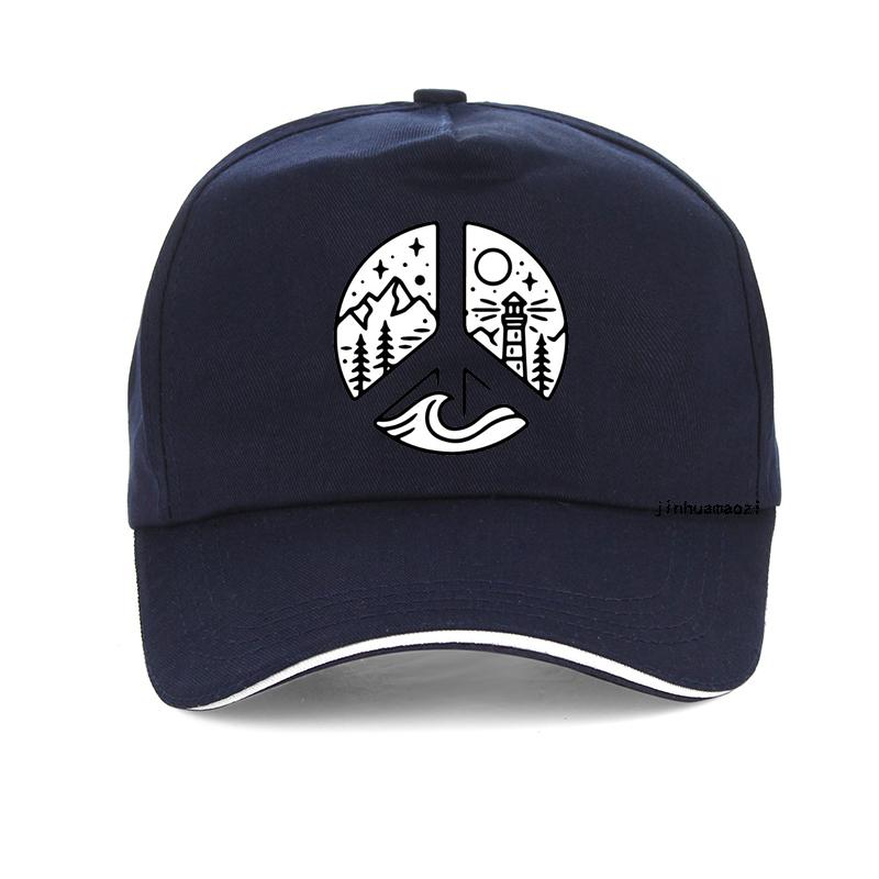 Creativity Design Camping Adventure World Peace Printing Hip-hop hat World Peace Sign baseball cap pop Unisex Women Bonnet