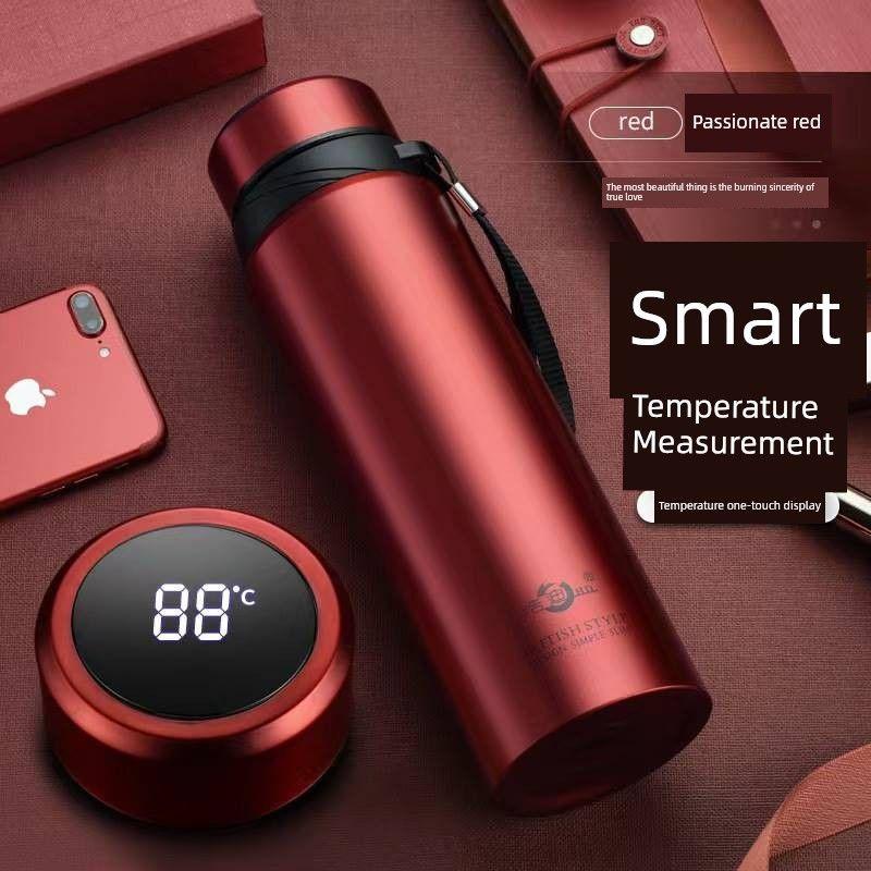 304 Stainless Steel Large-Capacity Thermos Cup, Smart Portable Outdoor Fitness Business Tea Cup, Sports Water Bottle