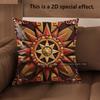 2D Aztec Sun Geometric Throw Pillow Covers Pattern Cushion Cover Suitable For Sofa Bedroom Car Pillow Cover