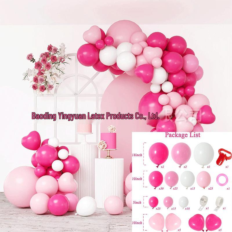 Red Pink Balloon Set for Weddings, Openings, and Event Arch Decorations