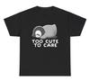 Too Cute To Care Penguin T Shirt Funny Silly Y2K Ironic Gen Z Weird Gift Tee