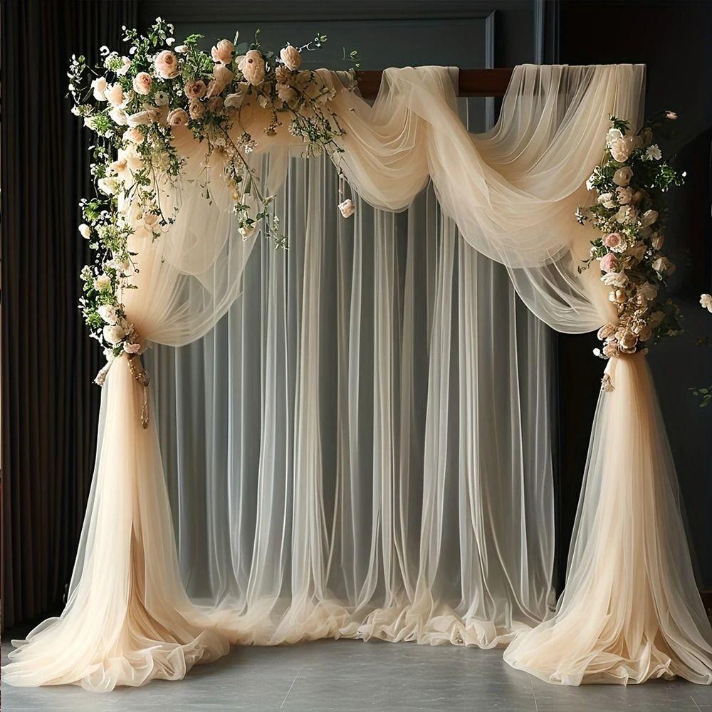 Width 160CM Wedding Tulle Arch White Pink Backdrop Fabric Arch Draping Fabric  Wedding