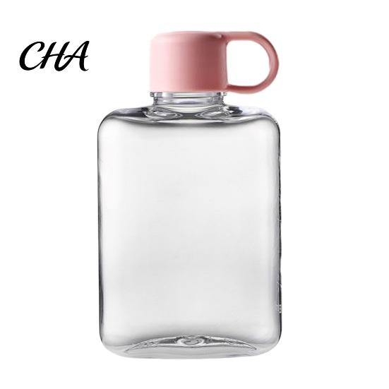 Gym Workout Water Bottle Portable Tritan Flat Bottle, Lightweight Slim Design, Large Hydration Container Capacity Leakproof Kettle, for Outdoor Hiking
