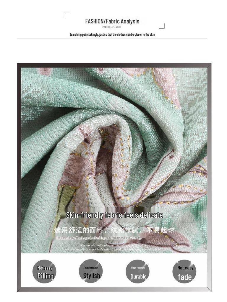 Elegant Long Sleeve Chinese Style T-Shirt for Middle-Aged and Elderly Women - Spring Patterned Elastic Top