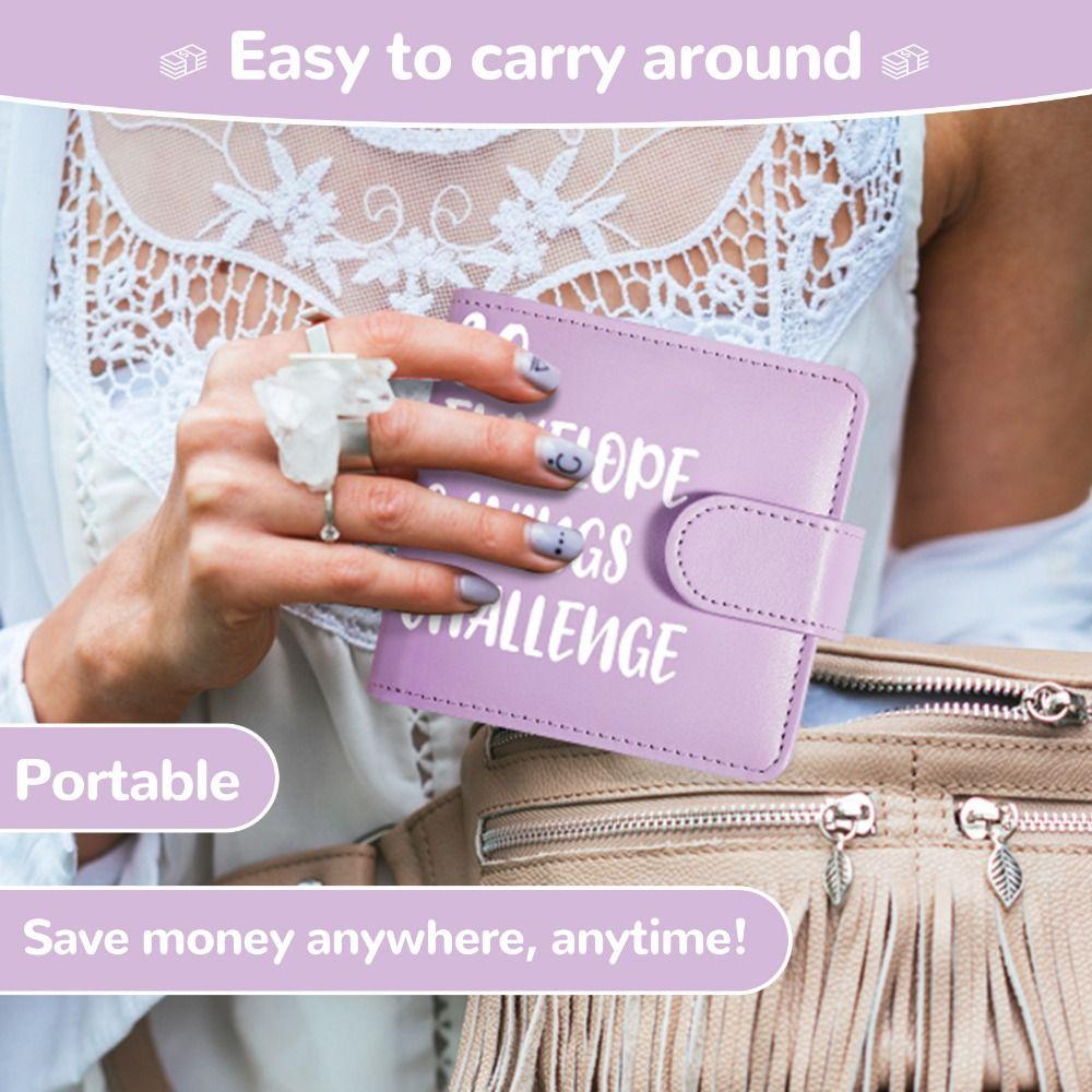 Loose-Leaf Small Binder with Cash Envelopes Large Capacity 30 Envelope Challenge Binder  School