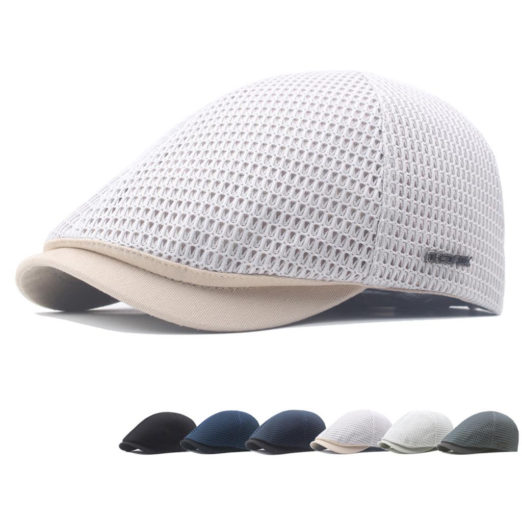 Bérets en Maille pour Femmes Hommes Légers d'Été Casquettes Décontractées Fines Respirantes Creuses Chapeau Béret pour Activités Extérieures