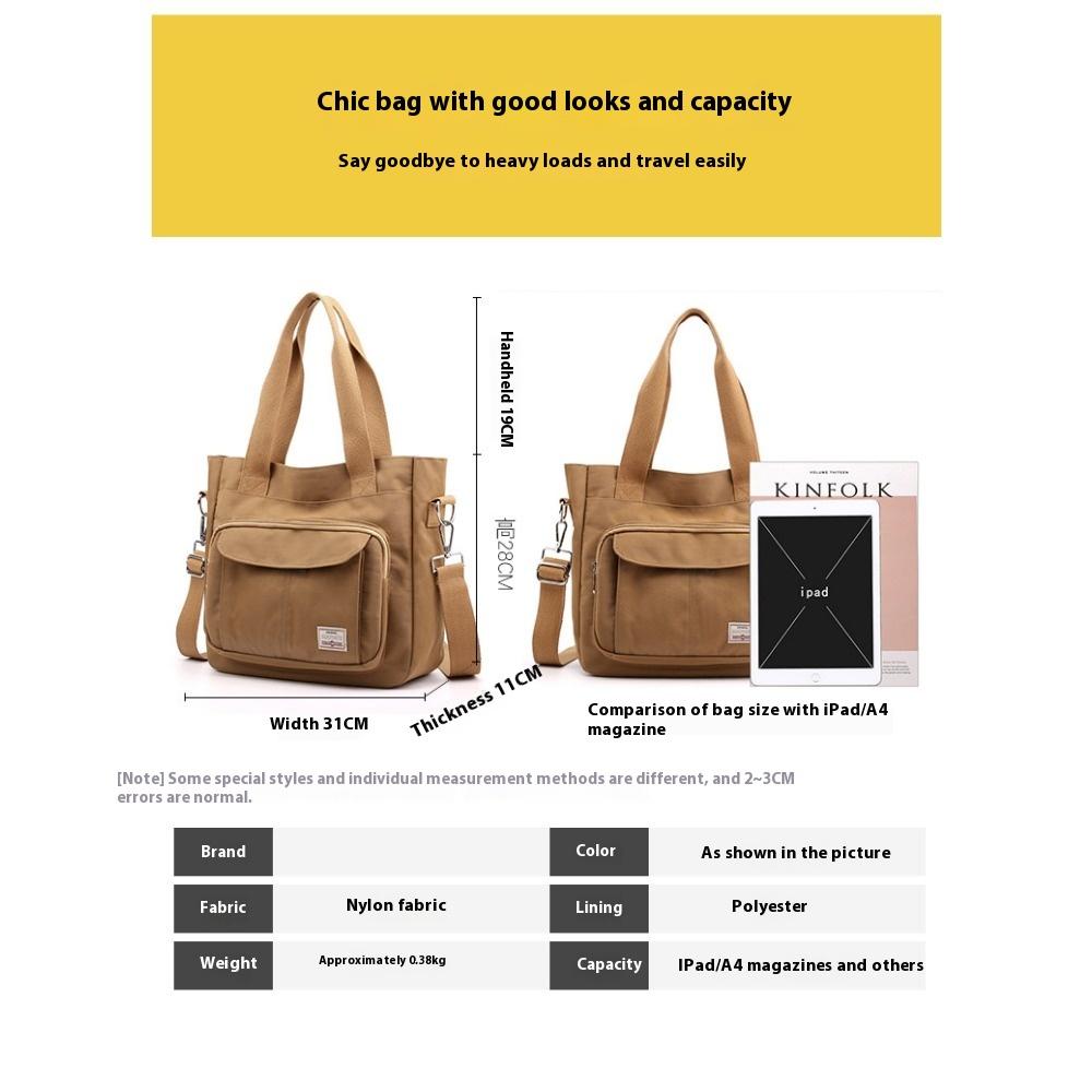 Women's Bag Mommy Large Capacity Shoulder Portable Outdoor Messenger Bag Double Shoulder Nylon Shoulder Bag