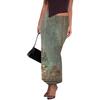 Women's Casual Fashion Gradient Printed Fishtail Split Skirt Elasticated Slim Half-body Skirt
