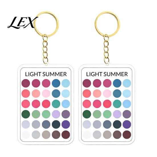 Outfit Color Reference 2Pcs Palette Keychain Pendant, Clear Acrylic Season Analysis Swatches Matching Tool Keychain, Card, Gifts for Fashion Lovers