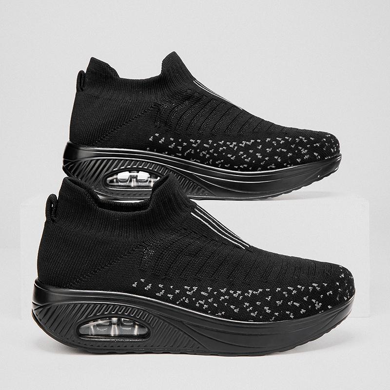 

Women Slip on Walking Shoes Women Black White Pink Sneakers Elevator Platform Socks Shoes Women s Orthopedic Casual Shoes Plus Size 42 43 EU: 36 чёрный