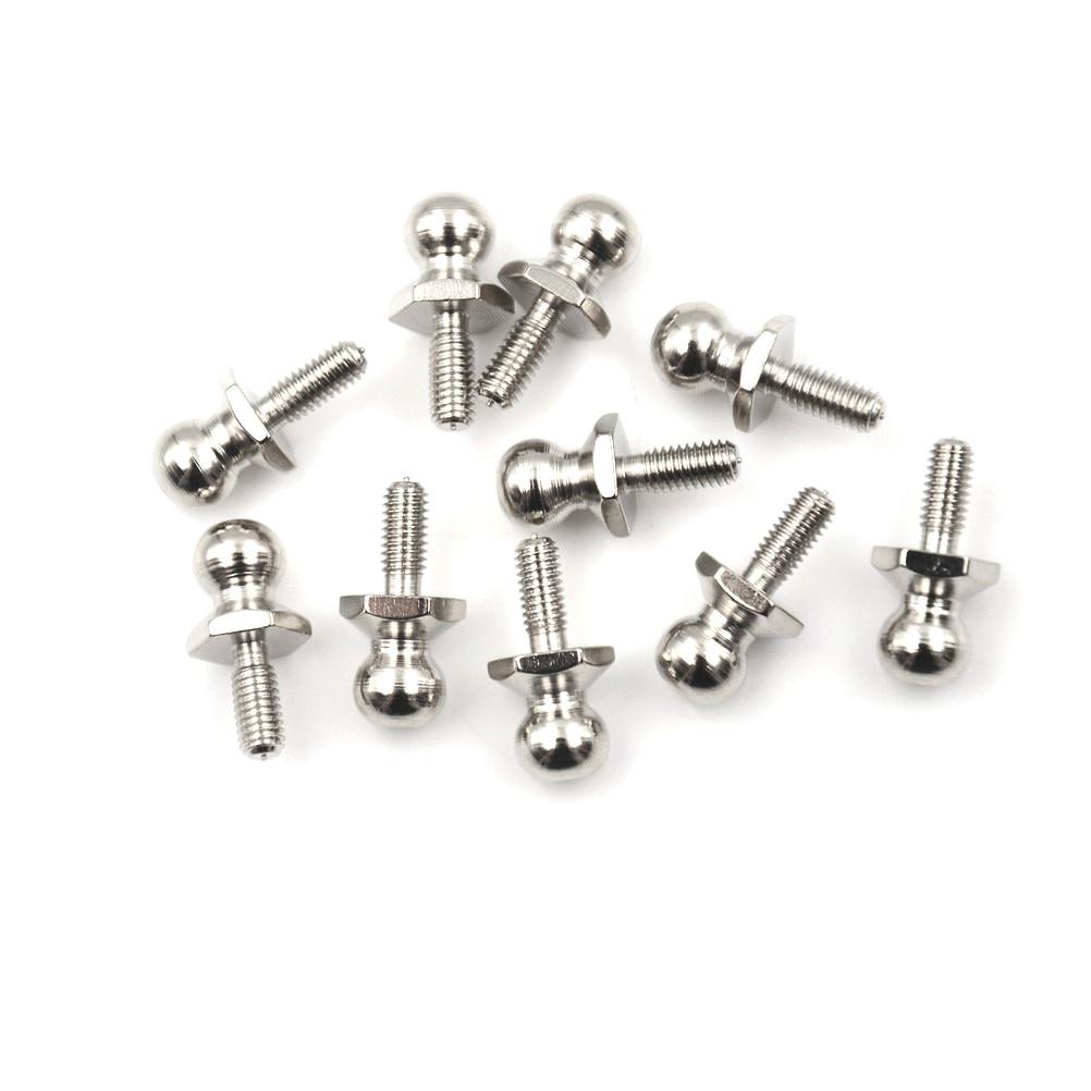 10Pcs Model Car Ball Head Screws Aluminum Alloy Non-standard Screws Suitable for Tow Hook/drift Car D3