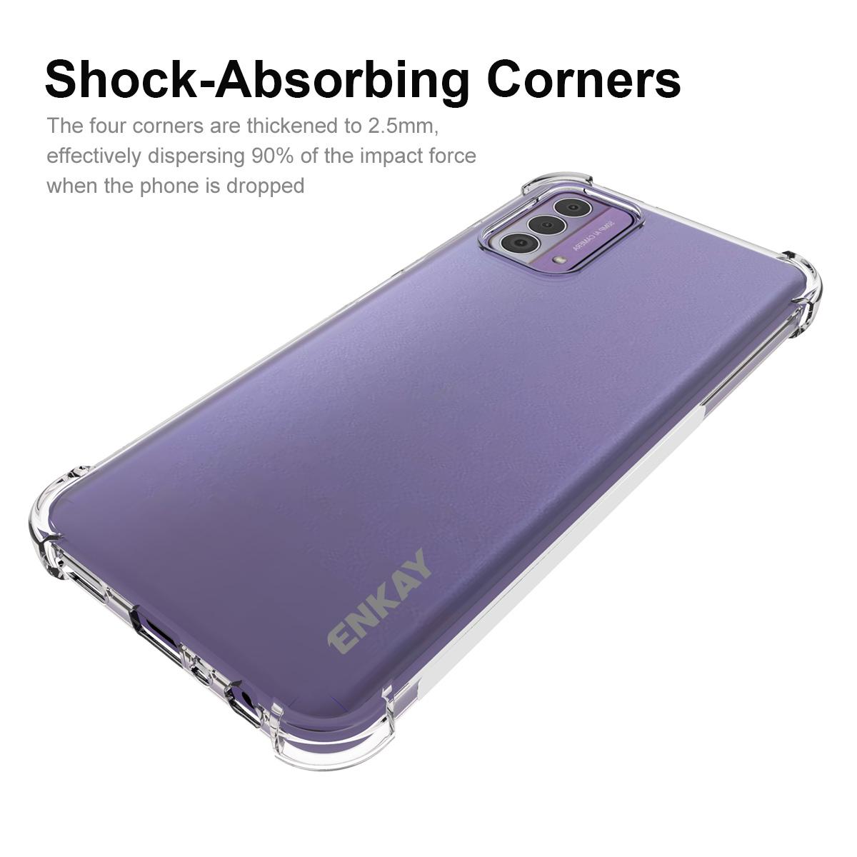 

ENKAY HAT PRINCE Clear TPU Phone Case for Nokia G42,Shockproof Shell Anti-slip Strip Edge Smartphone Cover A
