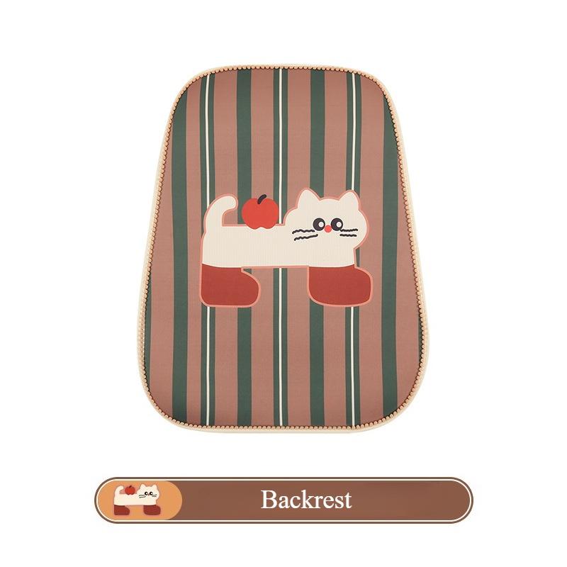 Cute Cat Universal Seat Cushion Covers Four Seasons Comfortable Skin-Friendly Plush Car Headrest Waist Support
