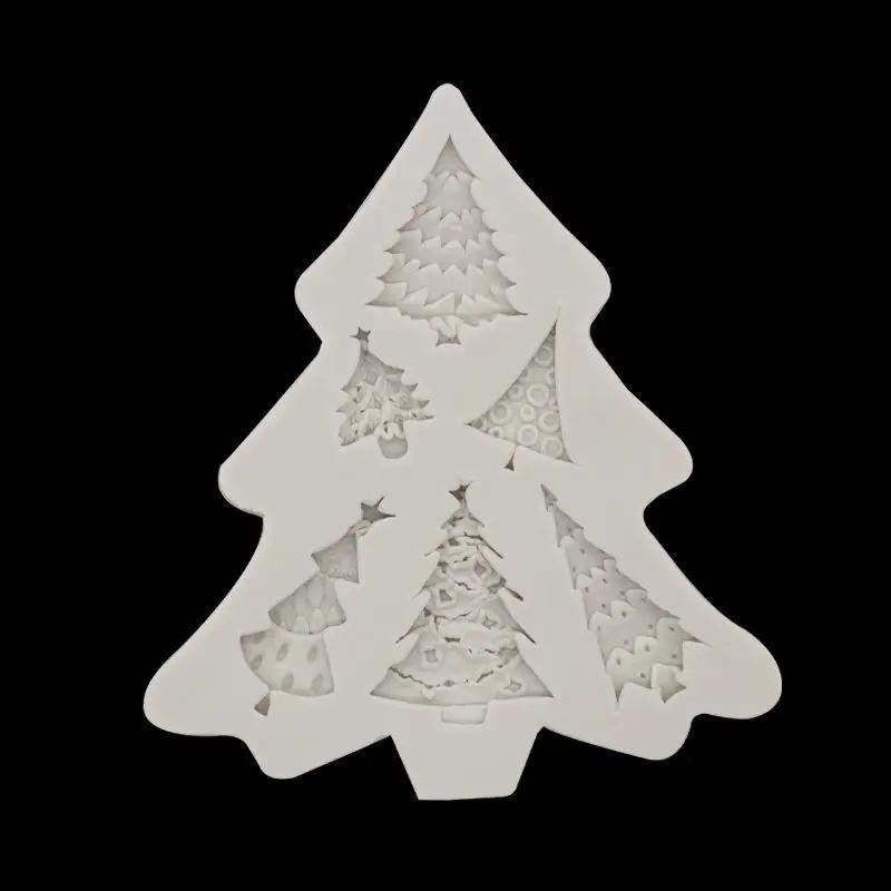 Chrsitmas Series Creative Silicone Molds Xmas Tree Shape DIY Cake Mold Candy Craft Chocolate Biscuits Reusable Baking Tools