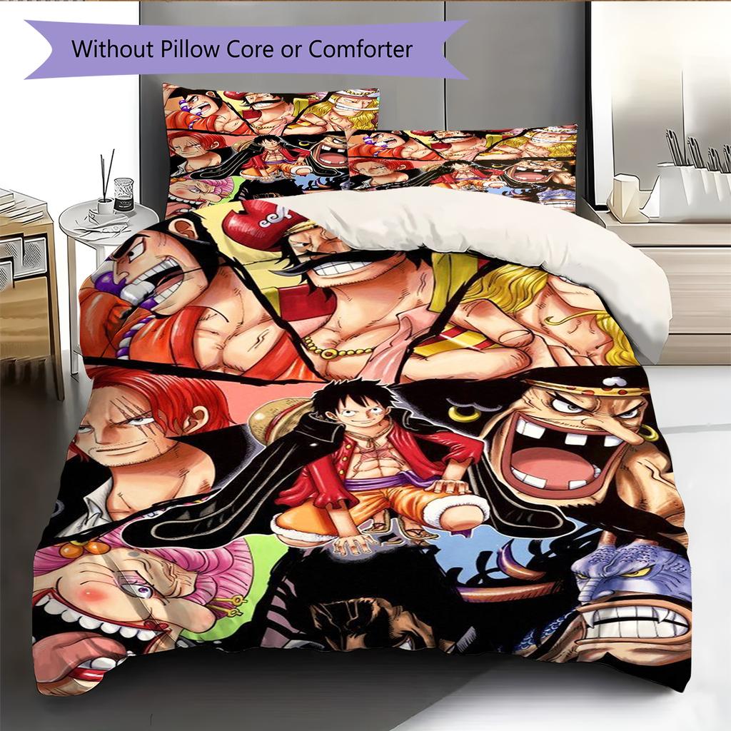 Cartoon Pattern Bedding Quilt Set Quilt Cover Pillowcase Home Decoration Birthday Gift (1 * Duvet Cover + 2 * Pillowcase, Without Core)